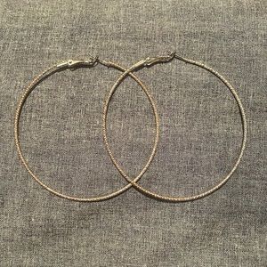 Icing silver hoop earrings 3in